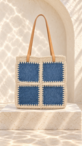 Sanela Denim Leather Tote