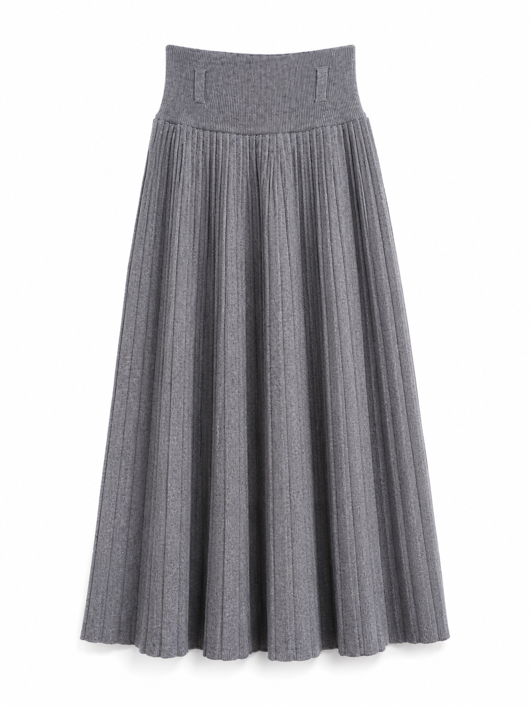 Pleated Knit Midi Skirt