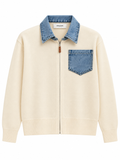 Amelie Denim Trim Knit Jacket
