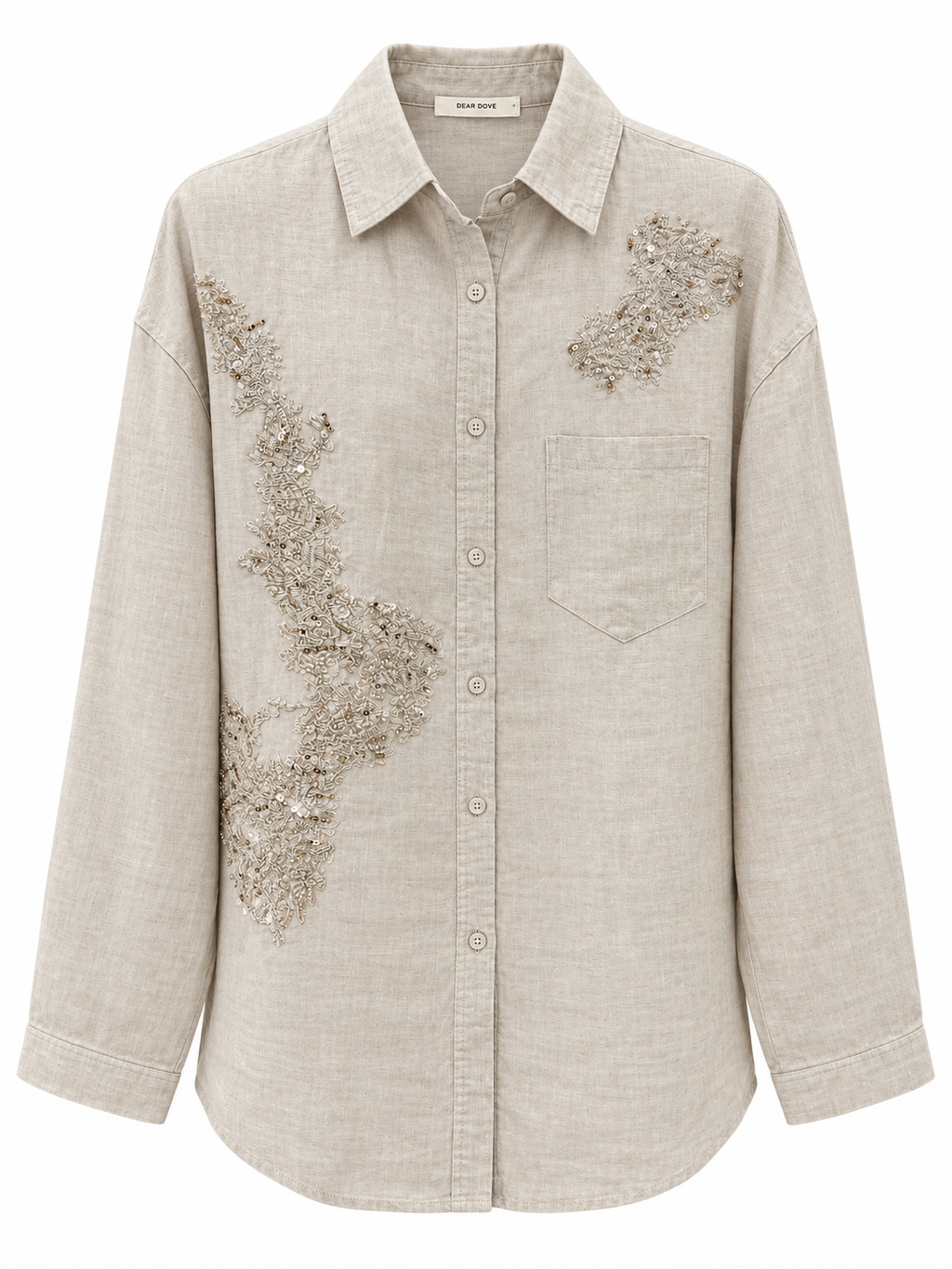 Celeste Embellished Linen Shirt