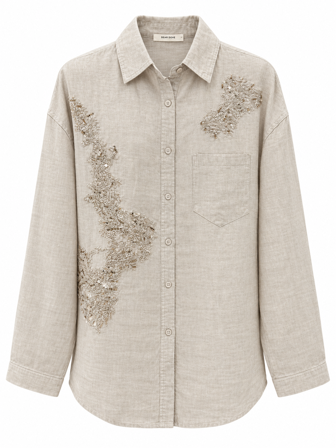 Celeste Embellished Linen Shirt