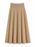 Pleated Knit Midi Skirt