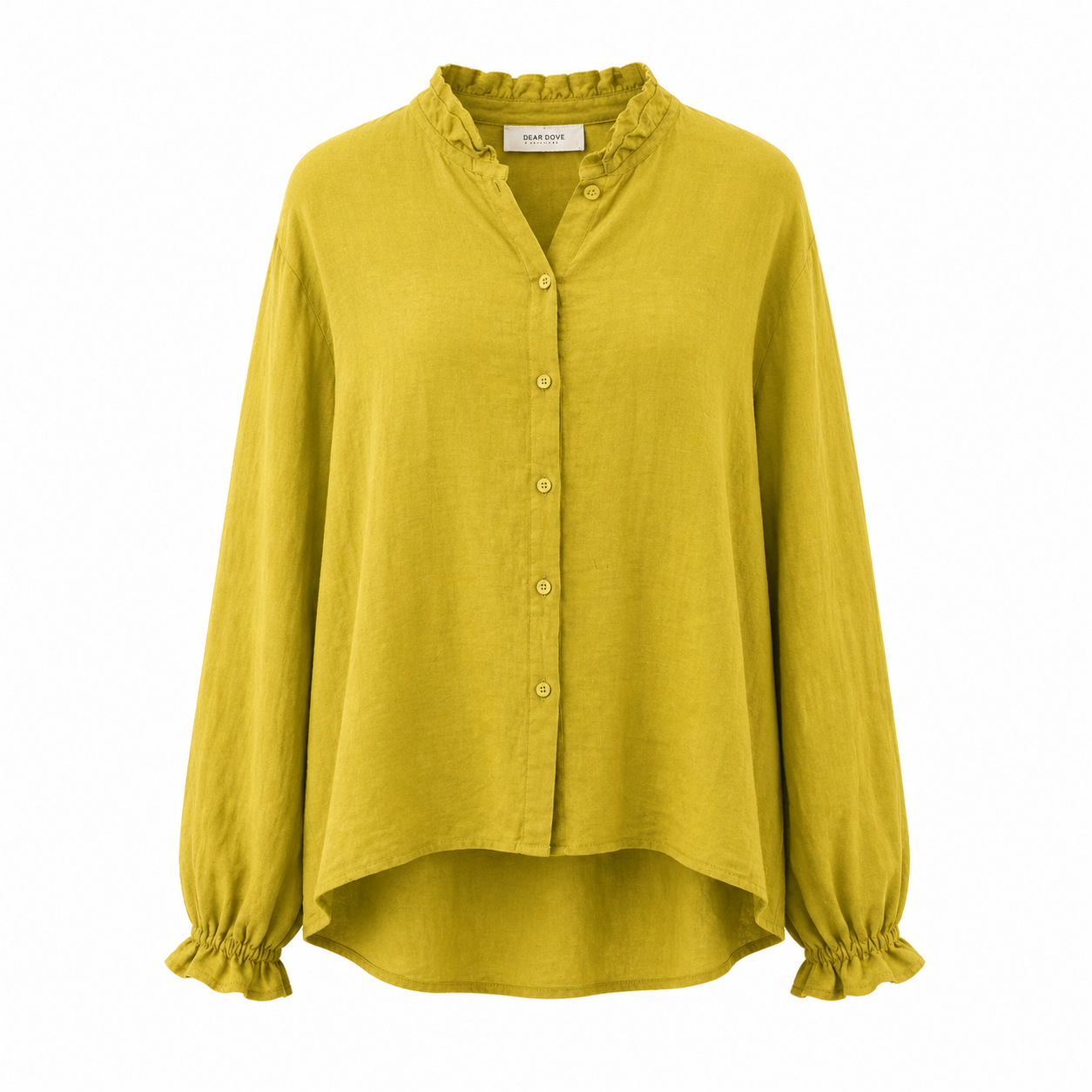 Pleated Sleeve Cotton Blouse