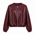 Sasha PU Leather Bomber Jacket