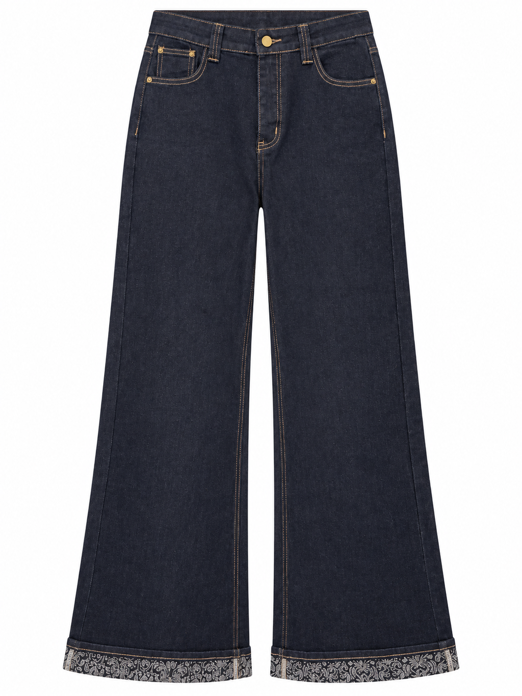 Paisley Cuff Indigo Jeans