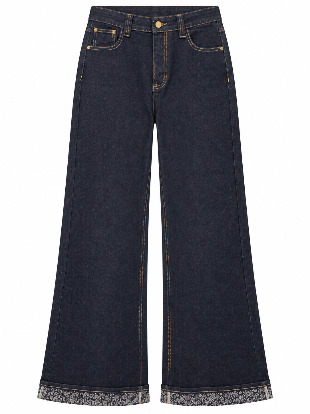 Paisley Cuff Indigo Jeans