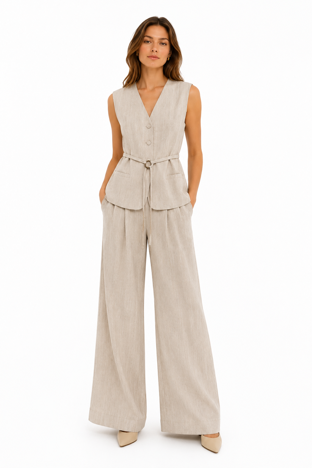 Autumn Beauty Striped Vest and Trousers Set