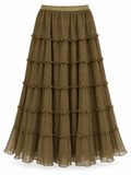 Olive Tiered Tulle Skirt