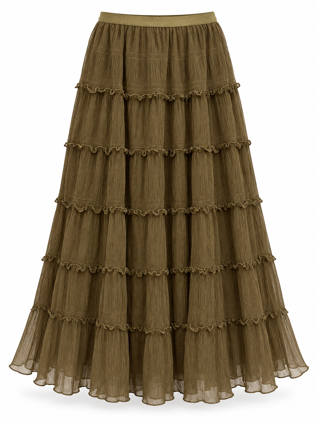 Olive Tiered Tulle Skirt