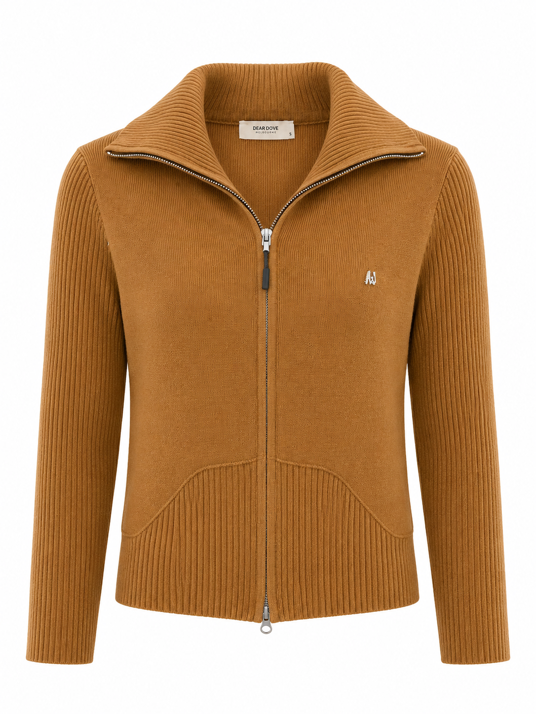 Caramel Double Zip Knit Top
