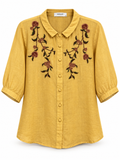 Janet Embroidered Linen Shirt