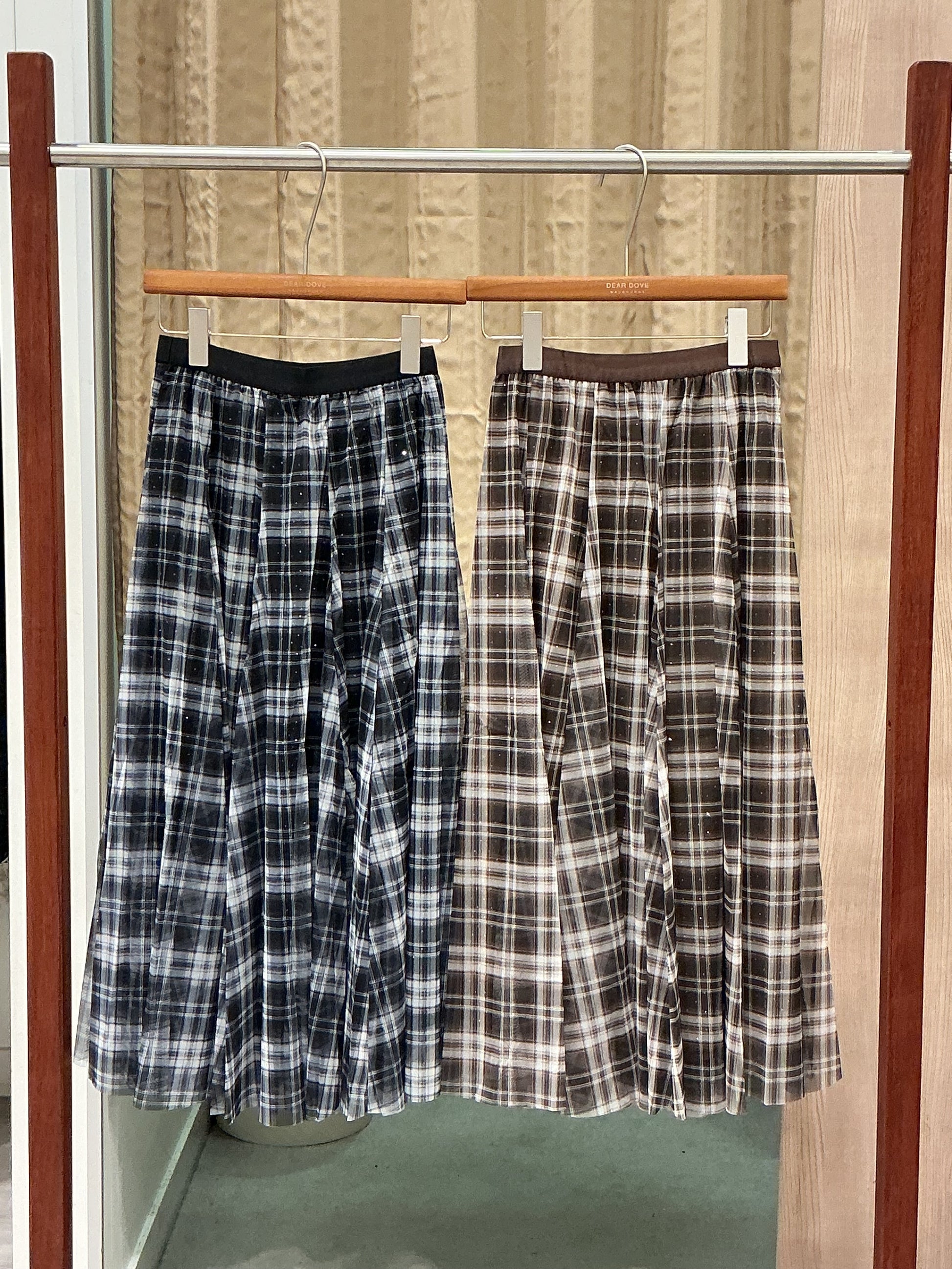 Mary Checked Tulle Skirt