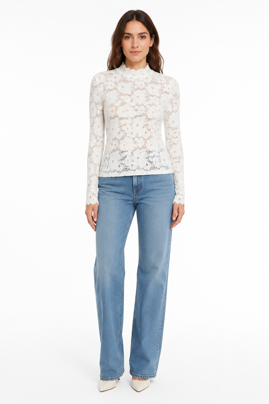 Rose Lace Turtleneck