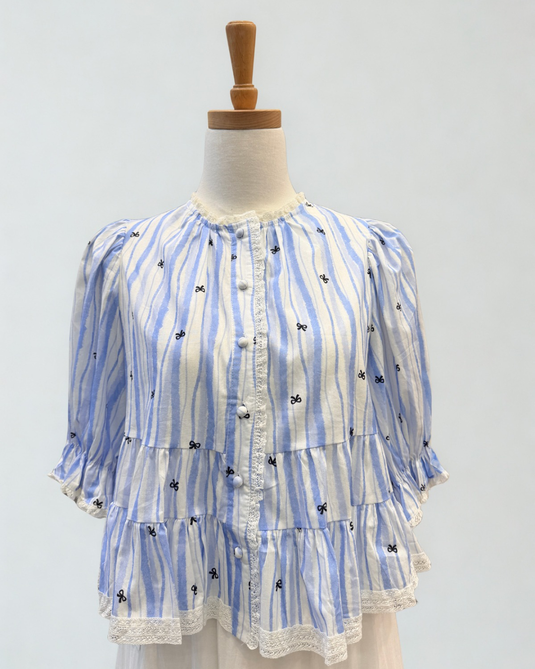 Ribbon Cotton Blouse