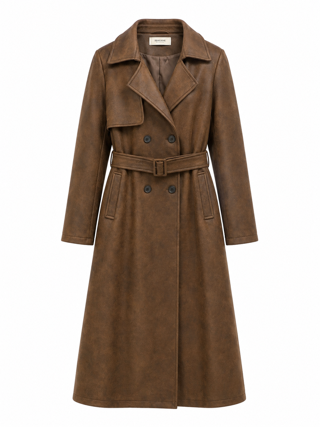 Signature Faux Leather Trench Coat