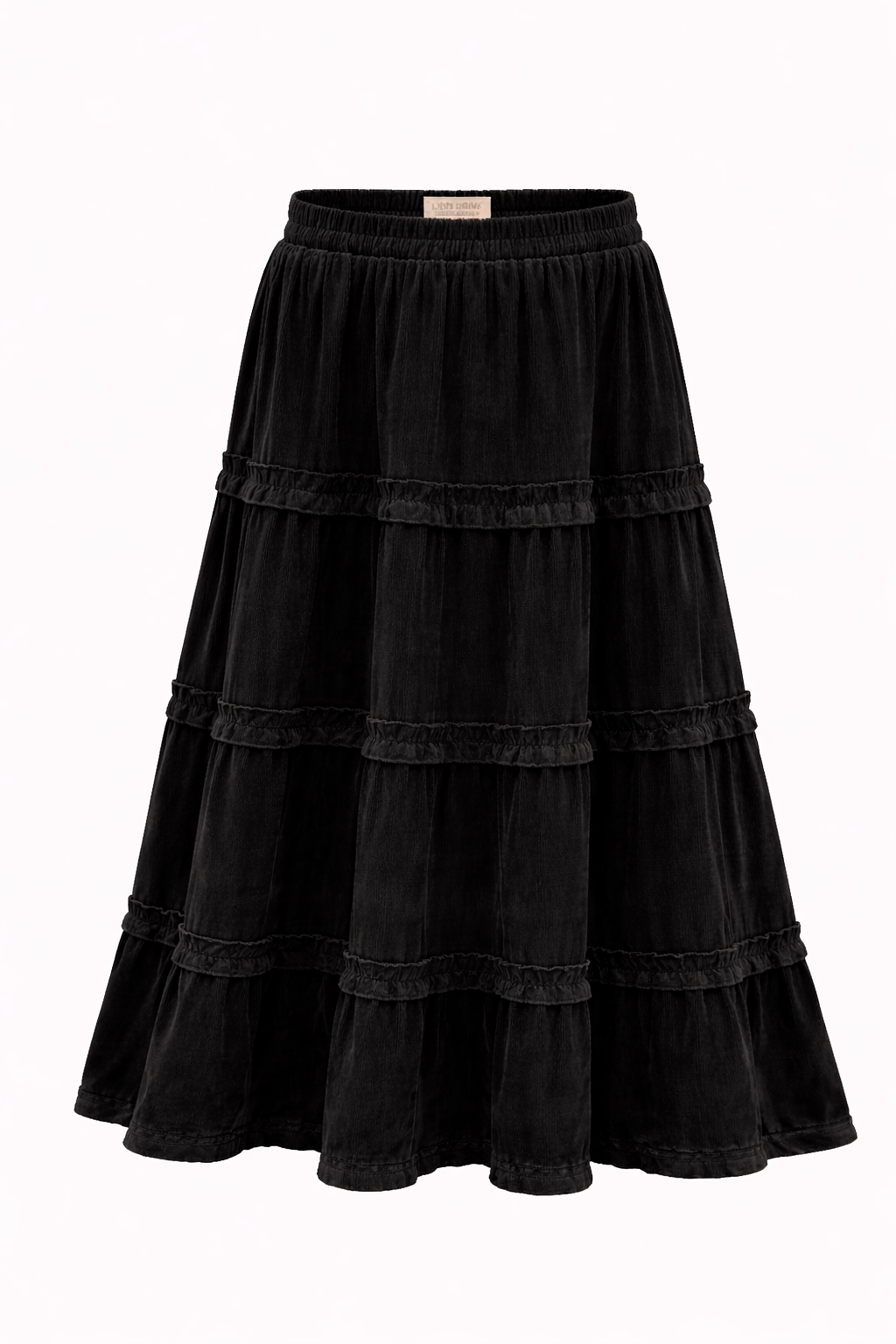 Velvet Ruffle Tiered Skirt