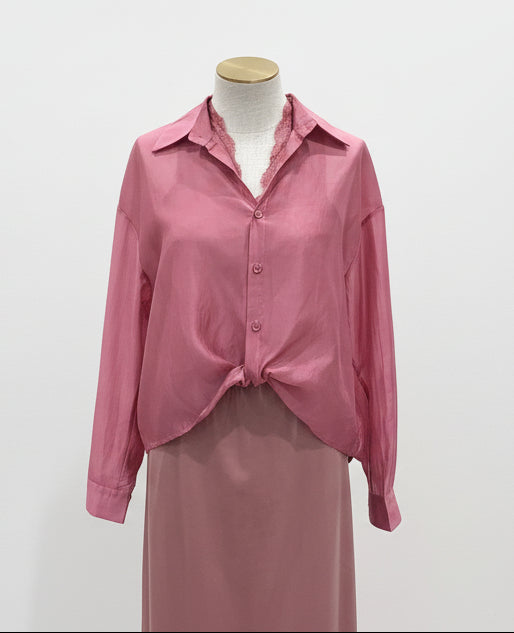 Alia Sheer Shirt and Lace Cami