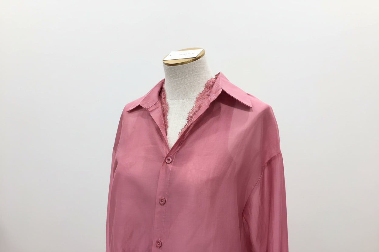 Alia Sheer Shirt and Lace Cami