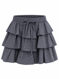 Ribbon Checked Mini Skirt