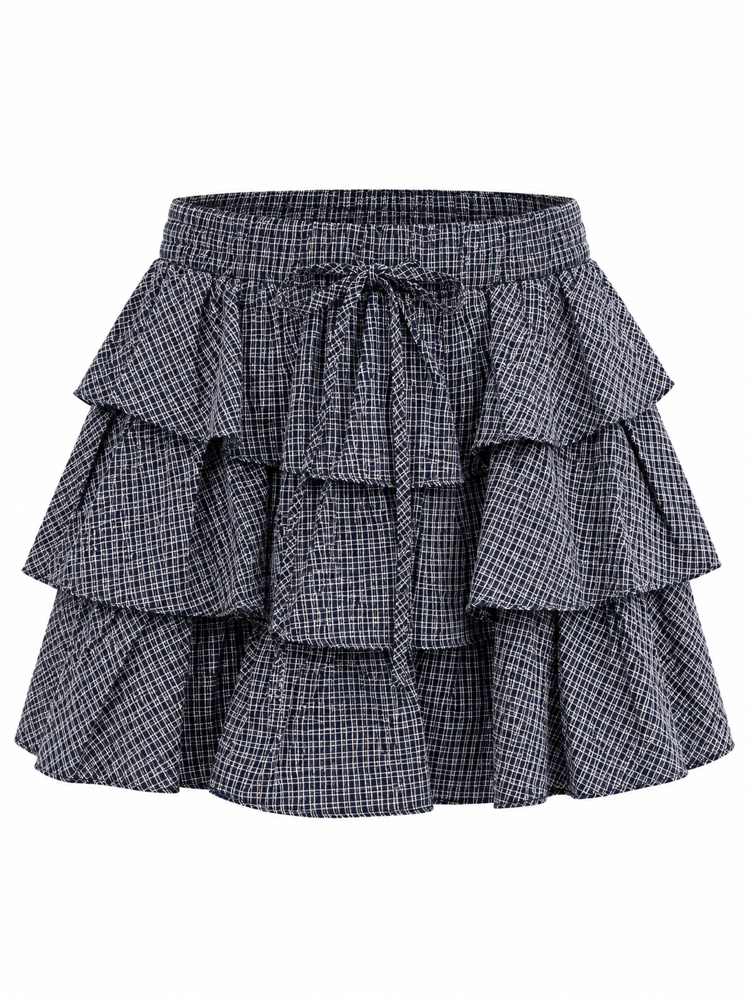 Ribbon Checked Mini Skirt