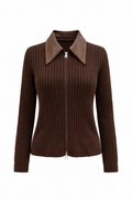 Collared Knit Jacket