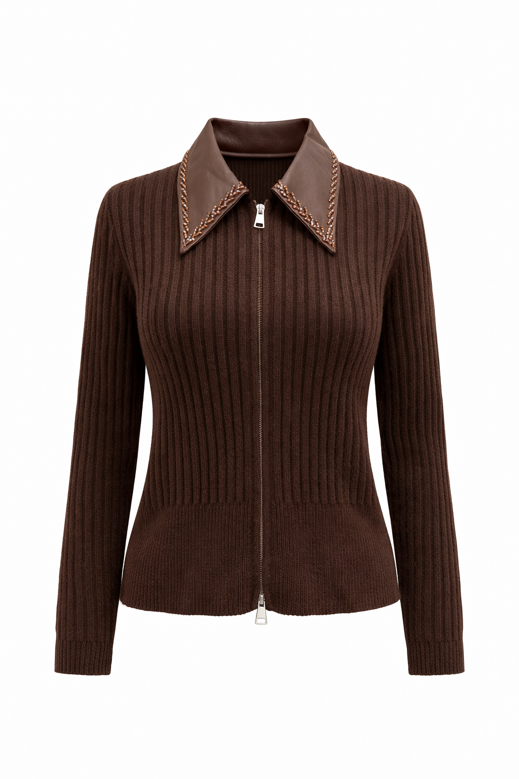 Collared Knit Jacket
