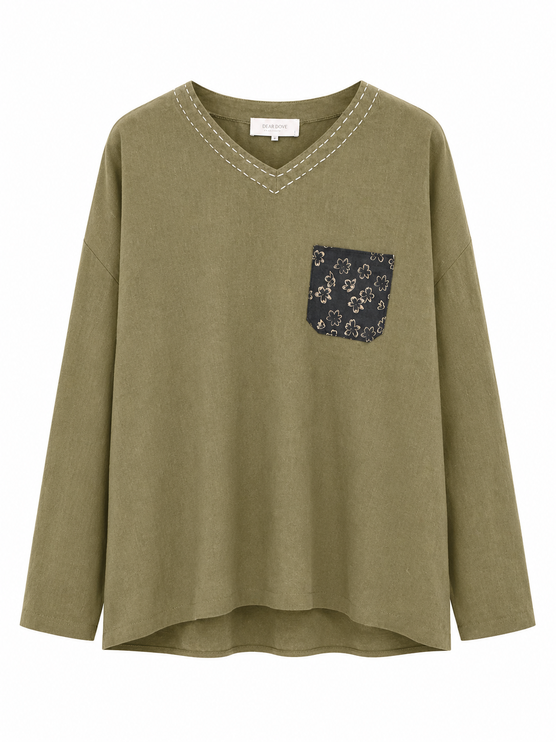 V Neck Linen Blouse