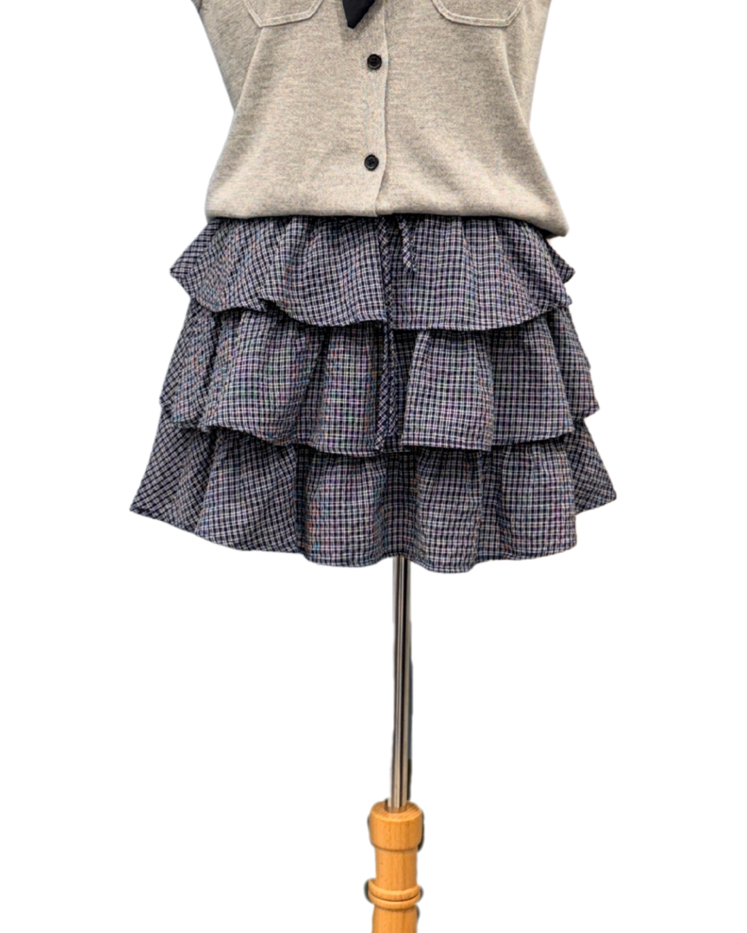 Ribbon Checked Skirt