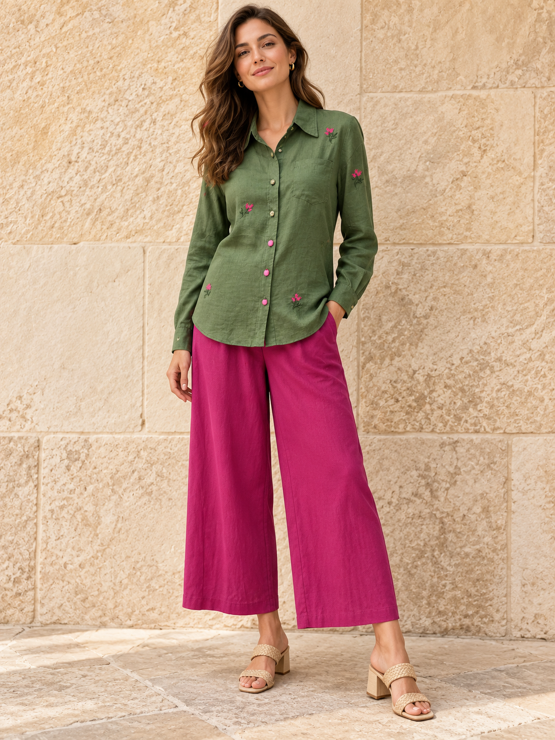 Gianna Embroidered Linen Shirt