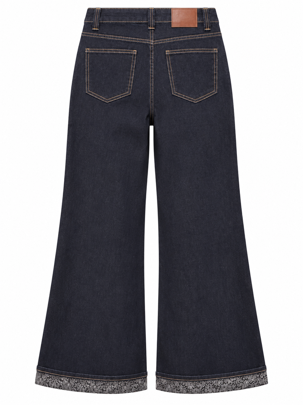Paisley Cuff Indigo Jeans