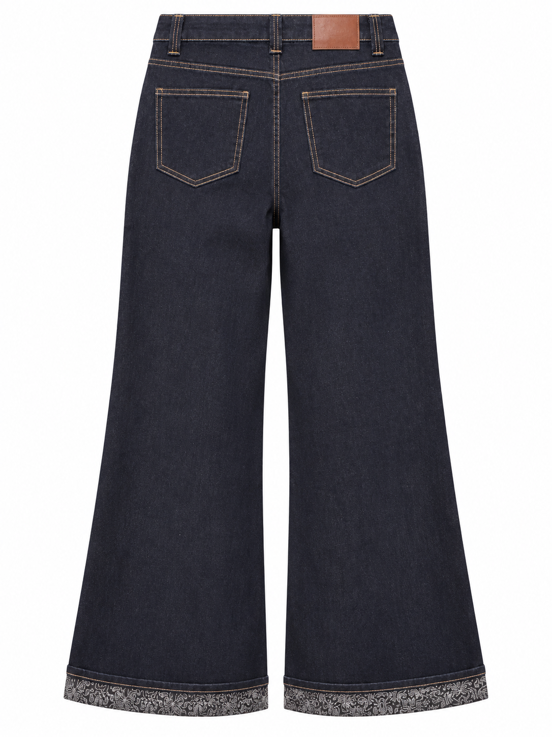 Paisley Cuff Indigo Jeans