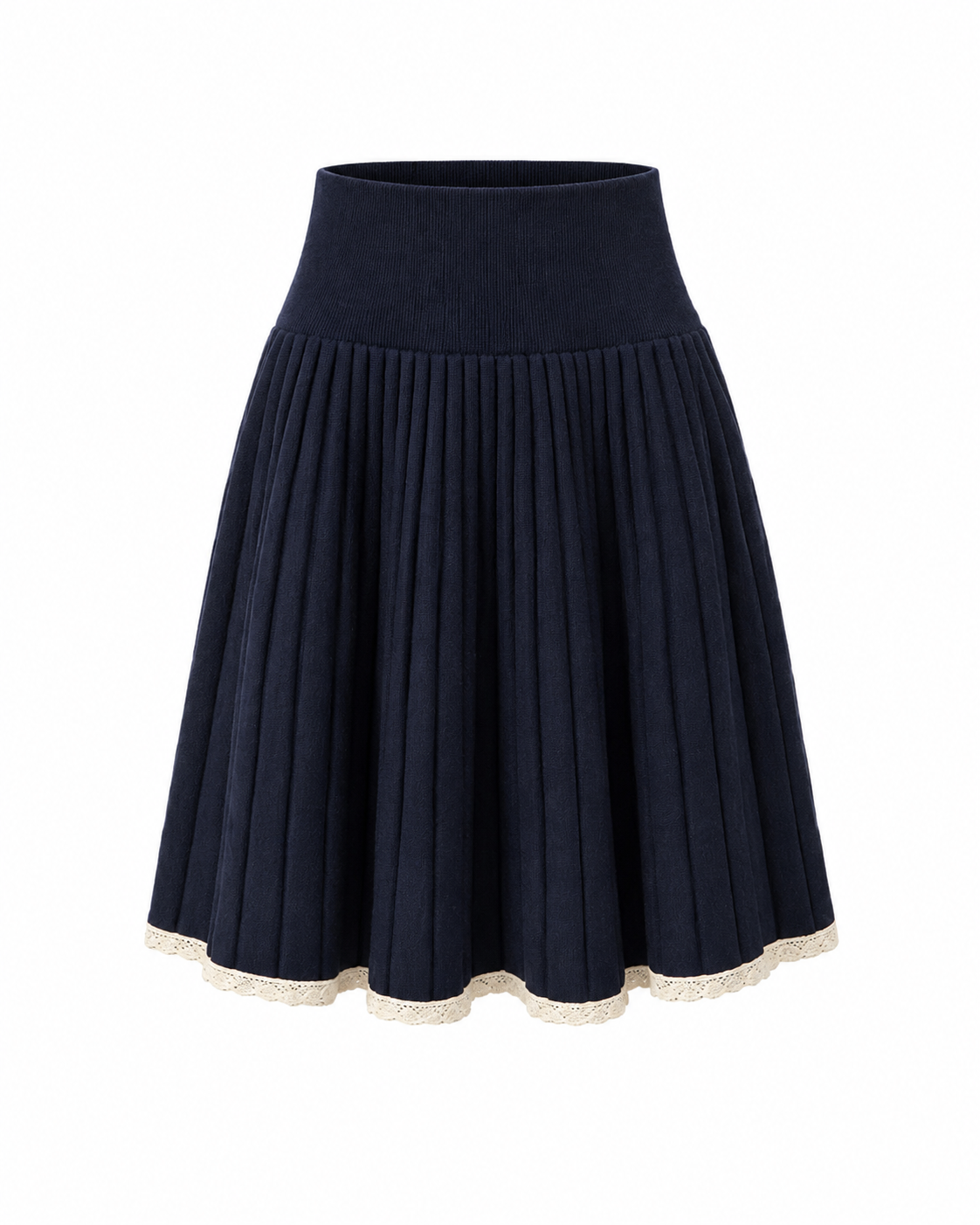 Pleated Lace Knit Skirt
