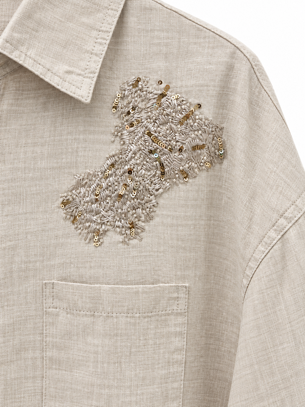 Celeste Embellished Linen Shirt