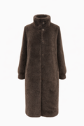 Teddy Funnel Neck Fur Coat