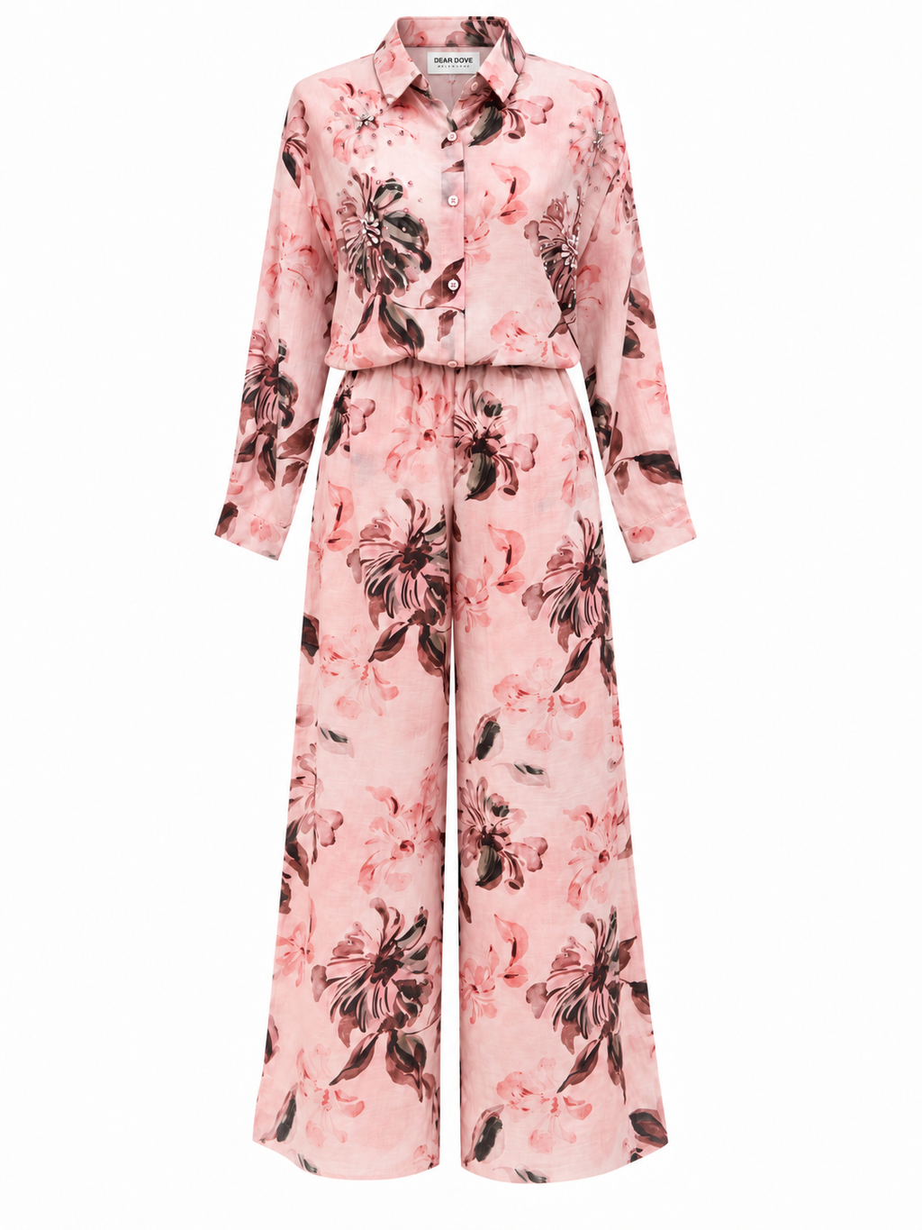 Veronica Embellished Shirt and Pants Set