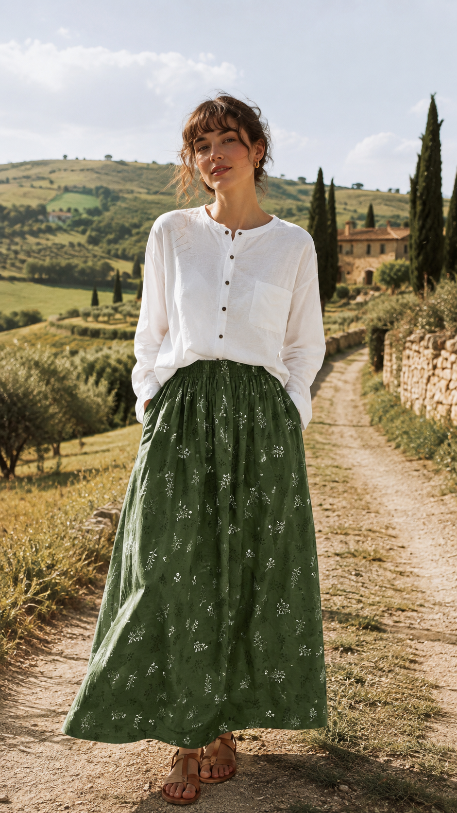 Hannah Cotton Floral Maxi Skirt
