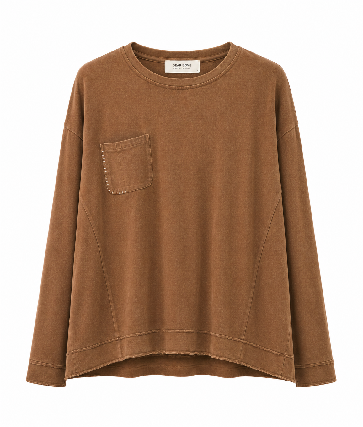 Stitched Pocket Long Sleeve Top
