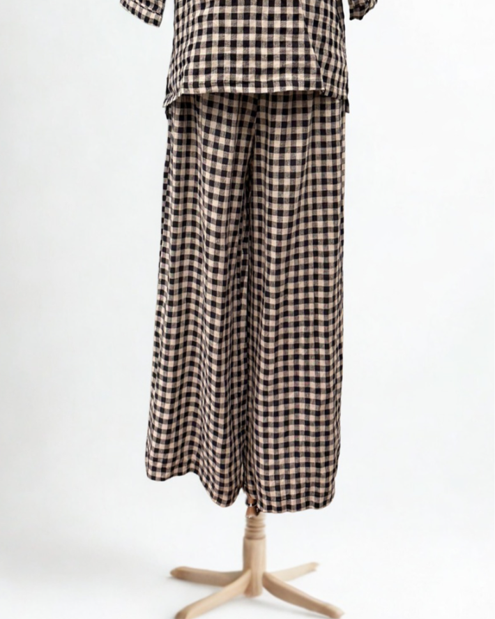 Lana Check Linen Pants