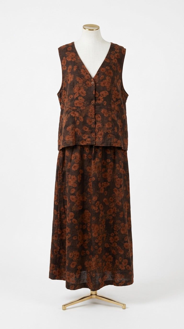 Lily Cotton Vest and Skirt Set