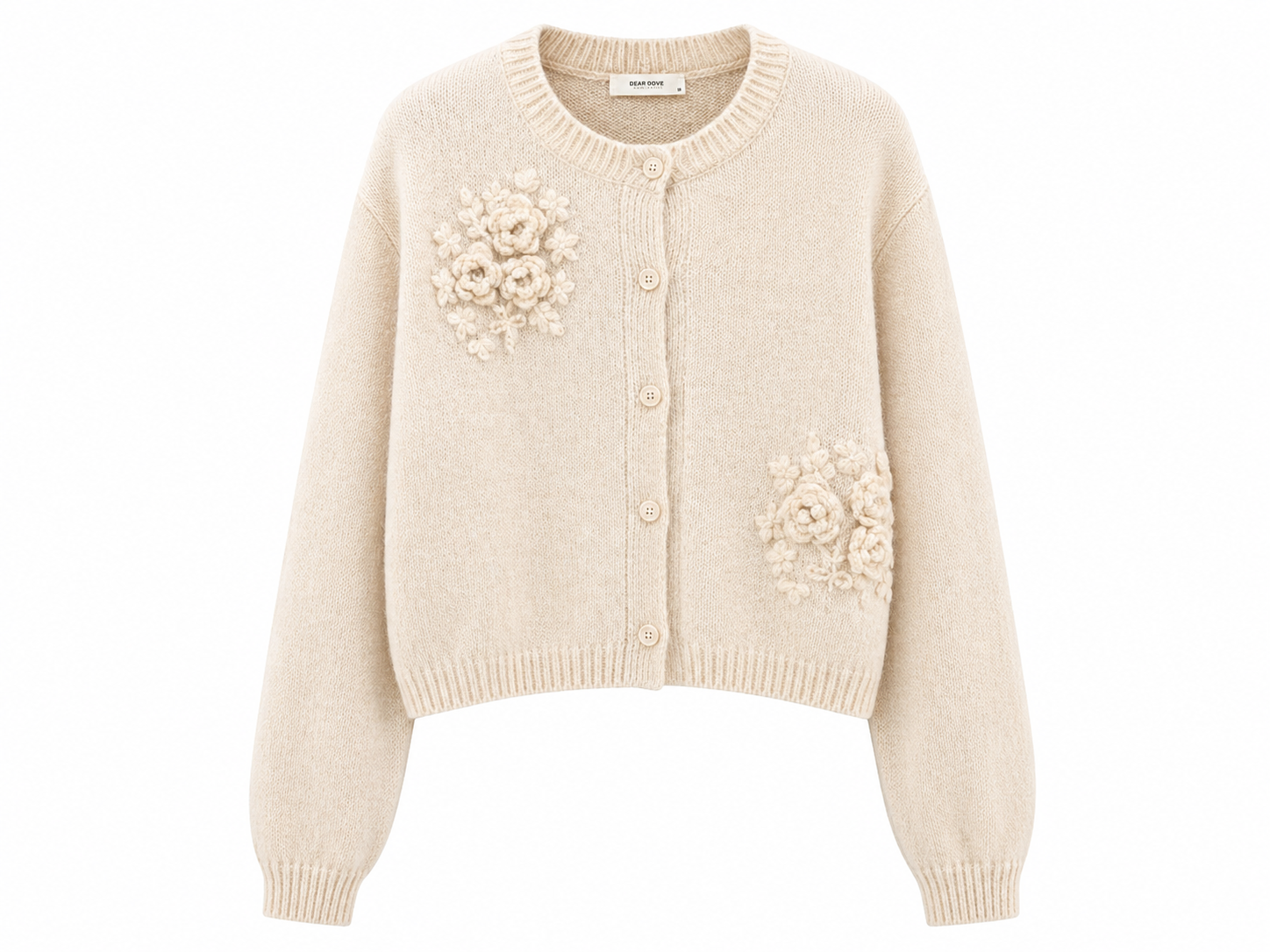 Alya Flower Embroidered Soft Knit Cardigan