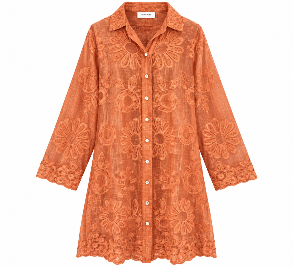 Carla Embroidered Cotton Shirt Dress