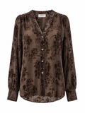 Chocolate Cut Silk Blouse