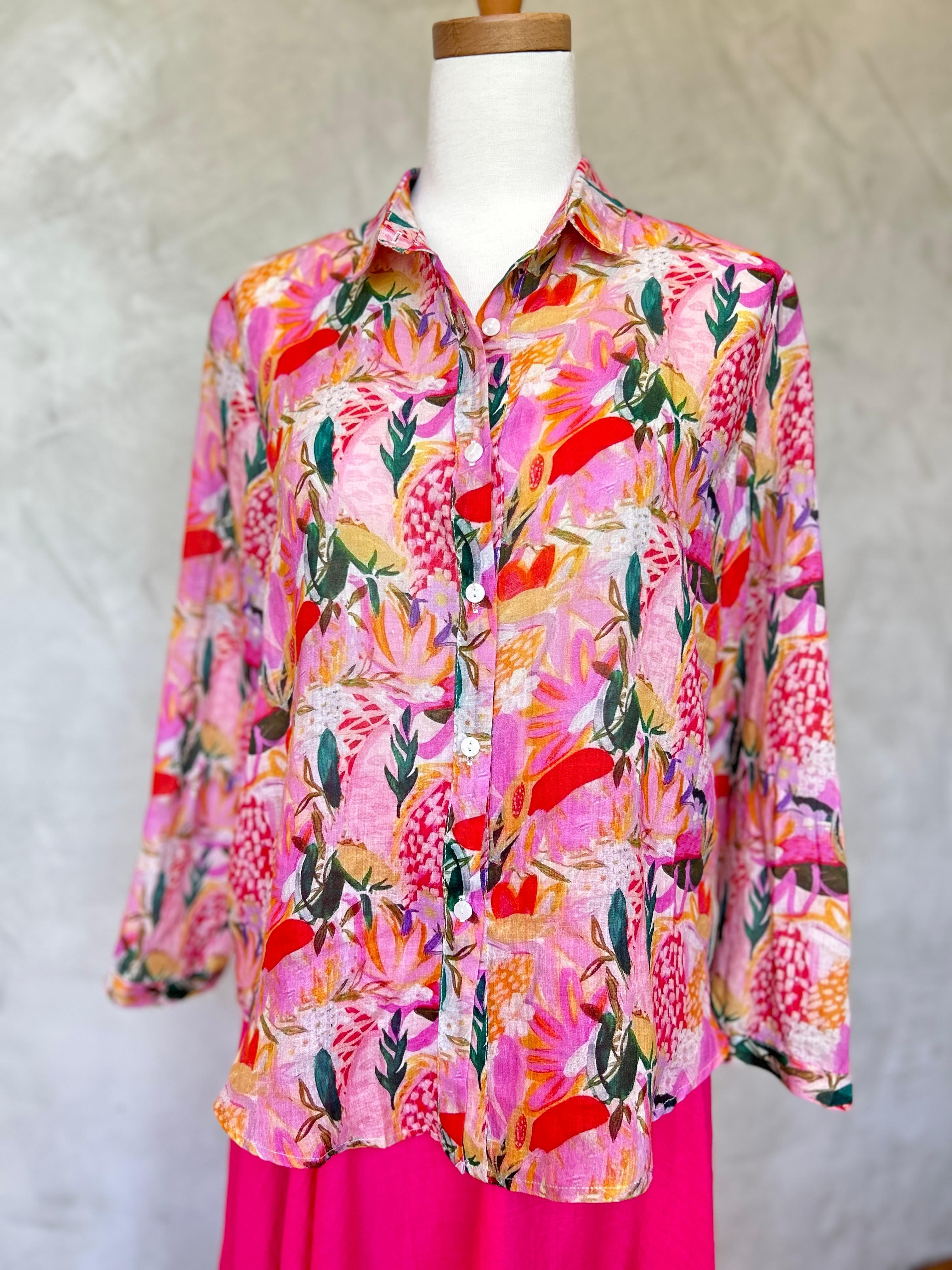 Floral Shirt - Golden Bloom