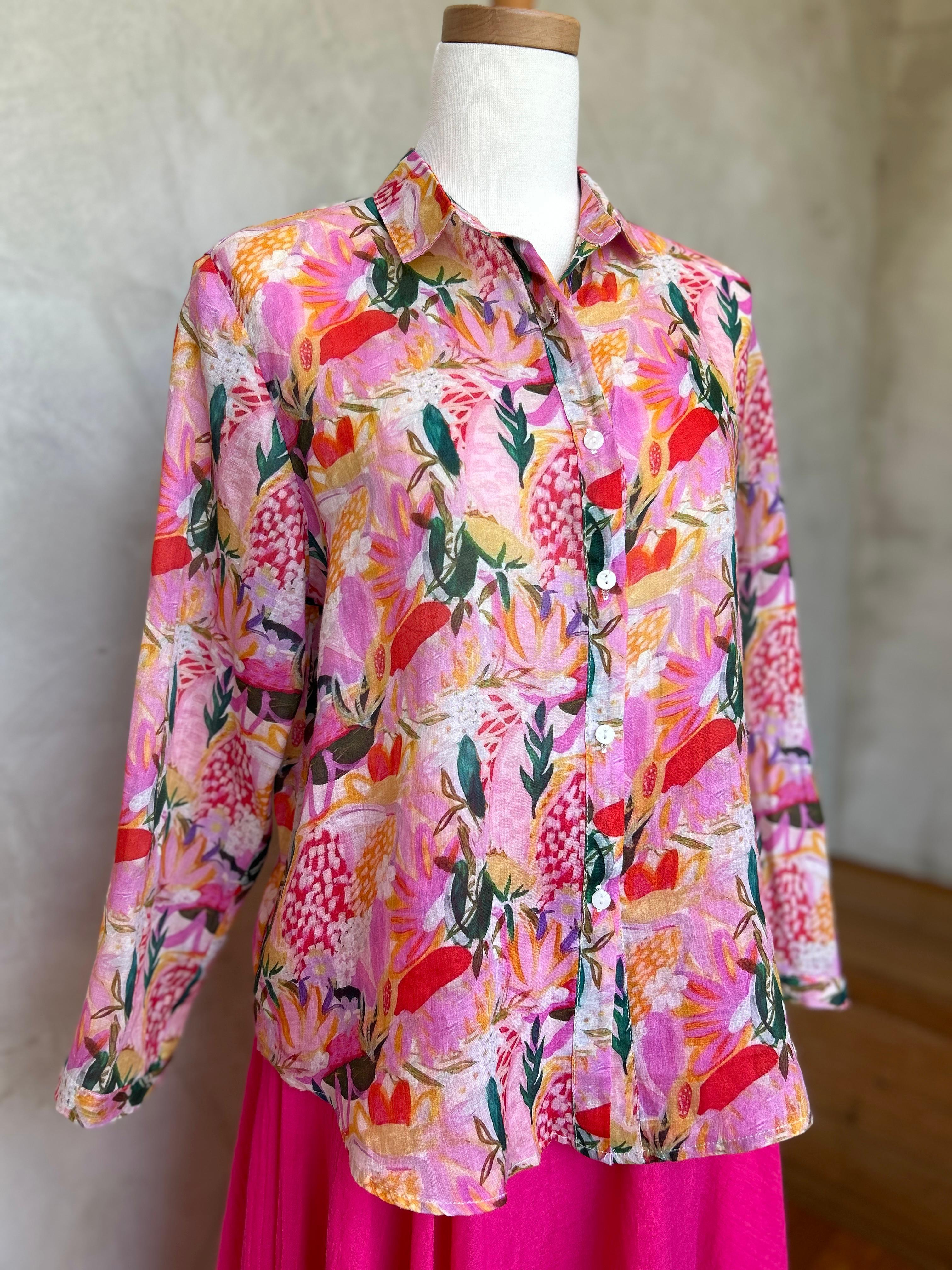 Floral Shirt - Golden Bloom