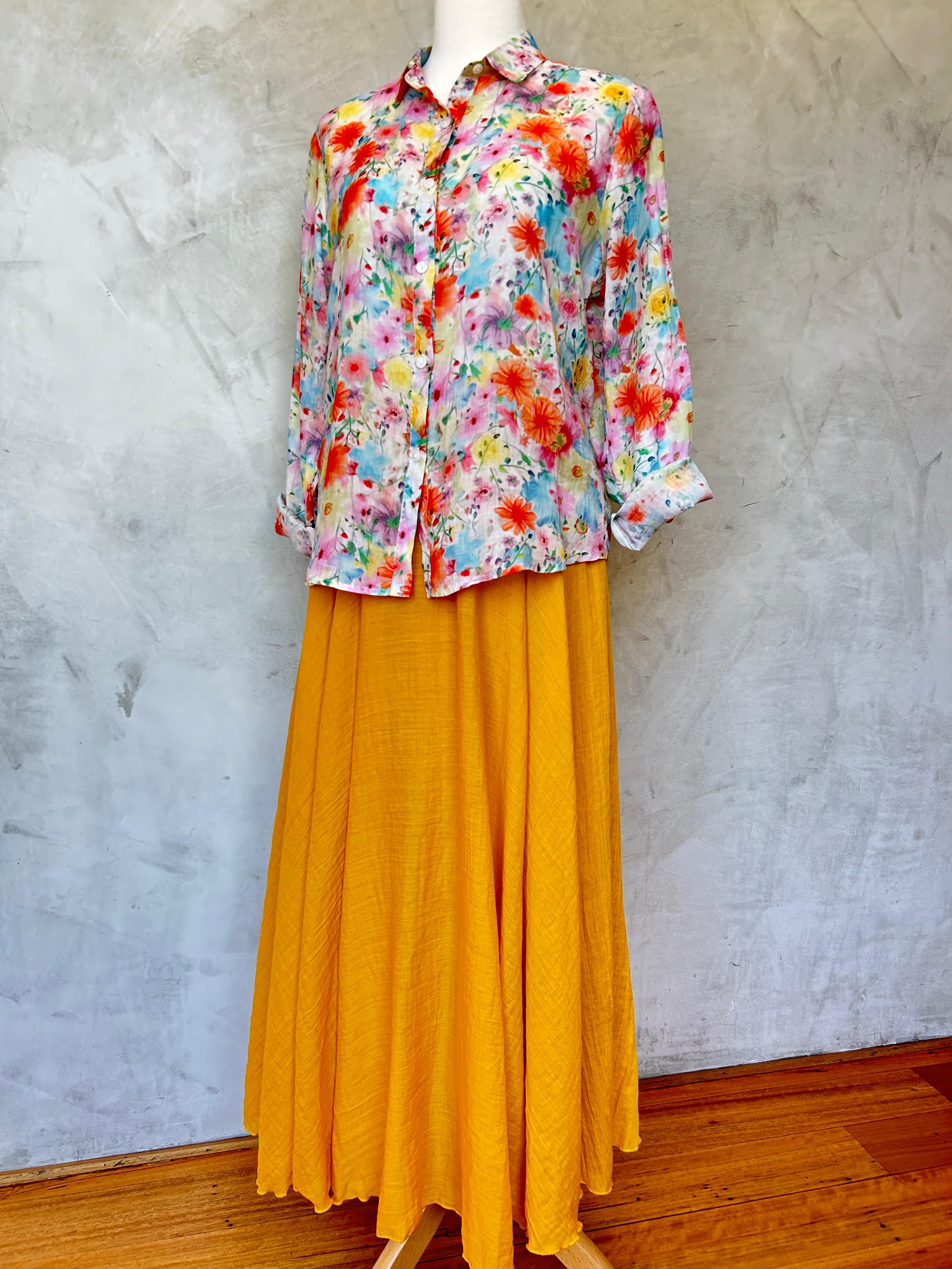 Floral Shirt - Scarlet Blossom