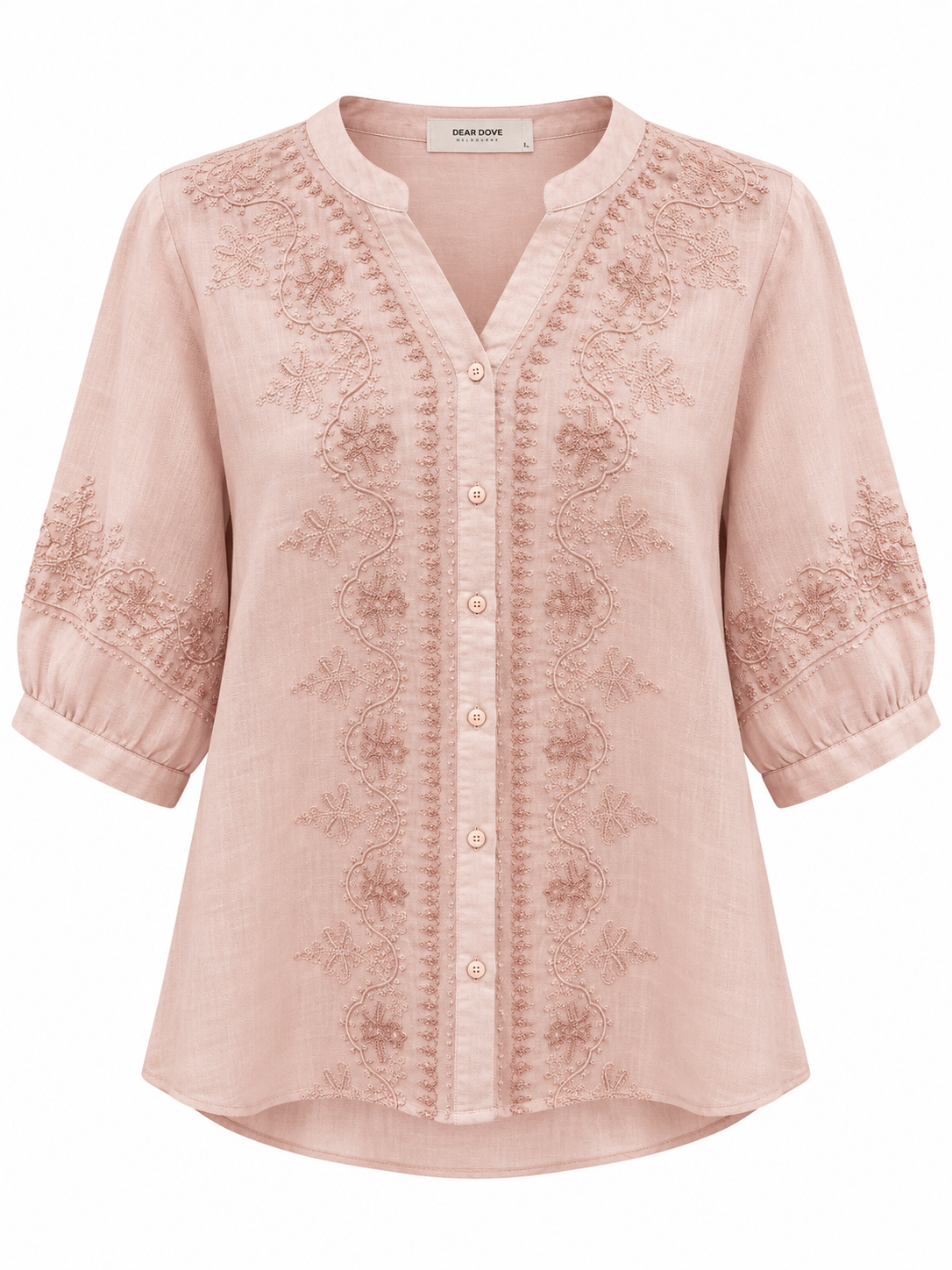 Mary Embroidered Linen Shirt