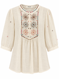 Jasmine Embroidered Linen Shirt