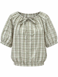 Helena Checked Cotton Blouse