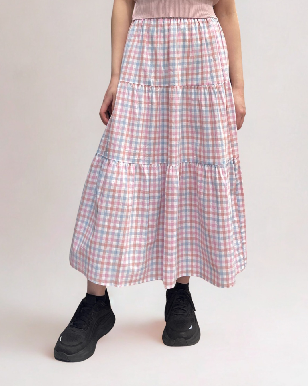 Checked Cotton Skirt