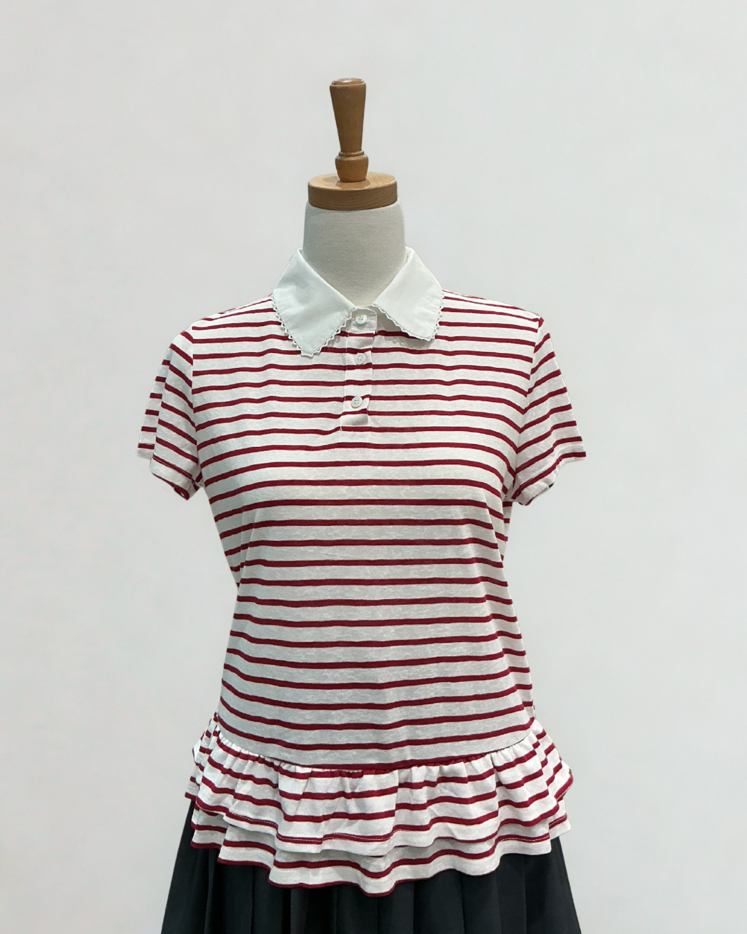 Striped Cotton Polo Top
